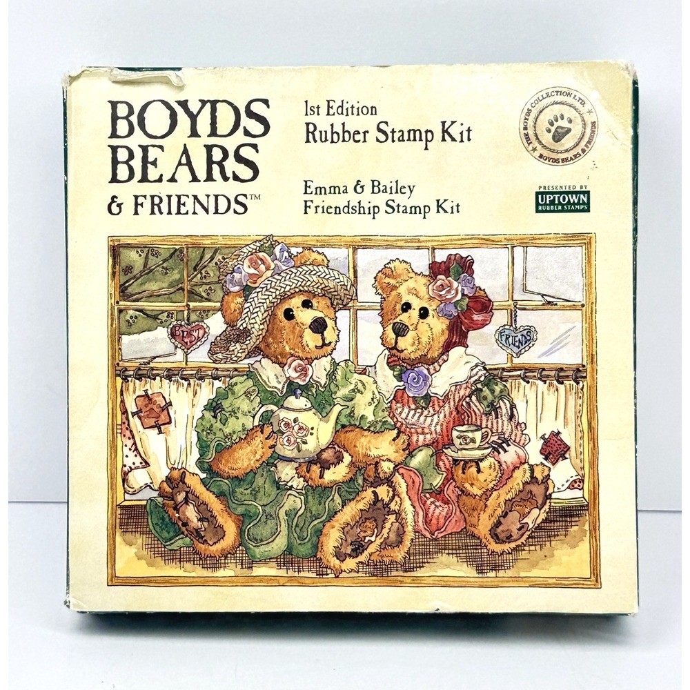 Boyds Bears & Friends Emma Bailey 1st Edition Friendship Rubber Stamp‎ Kit NOS